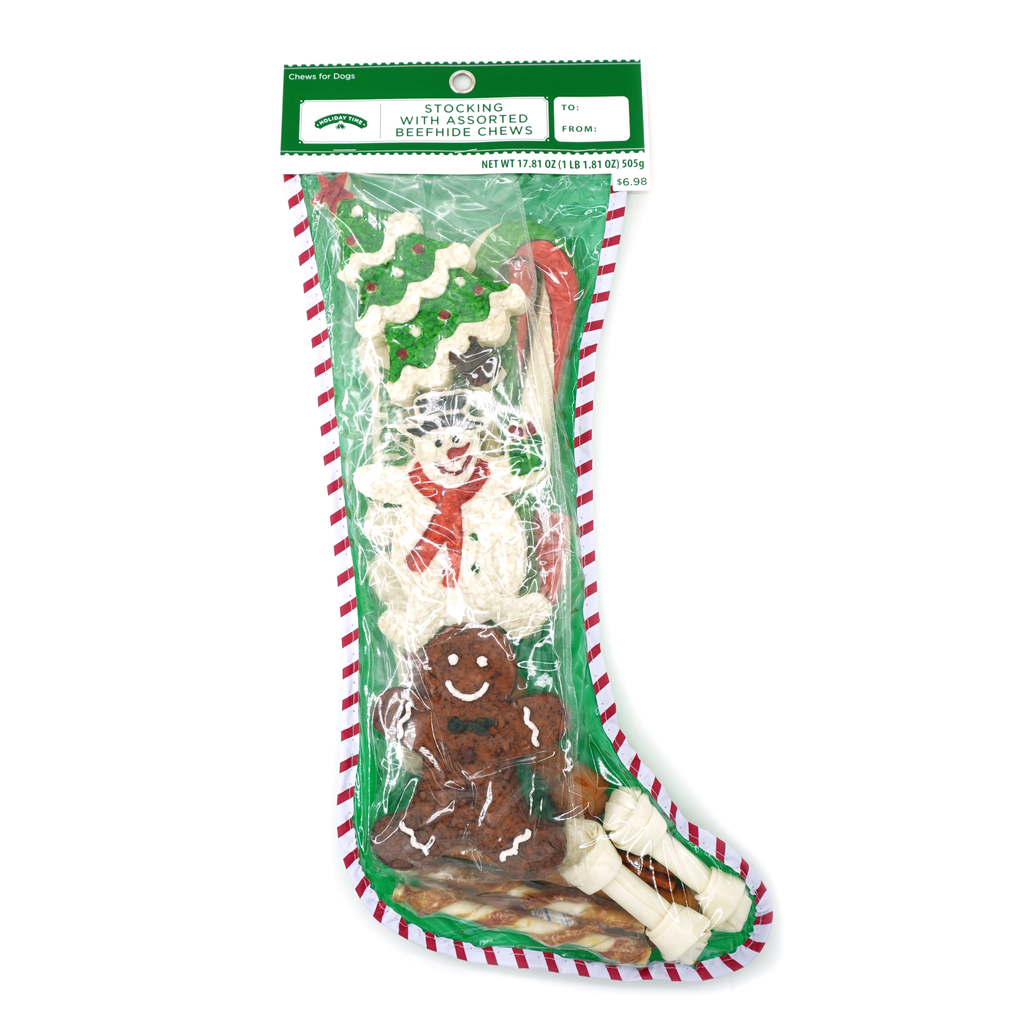 Christmas rawhide top treats for dogs