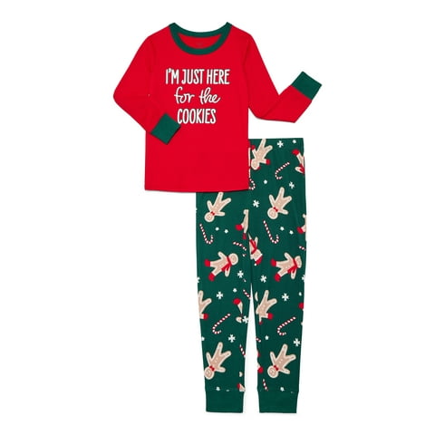 Toddlers Matching Family Pajamas Gingerbread Cookie Top and Pants Set, 2-Piece, Sizes 2T-5T
