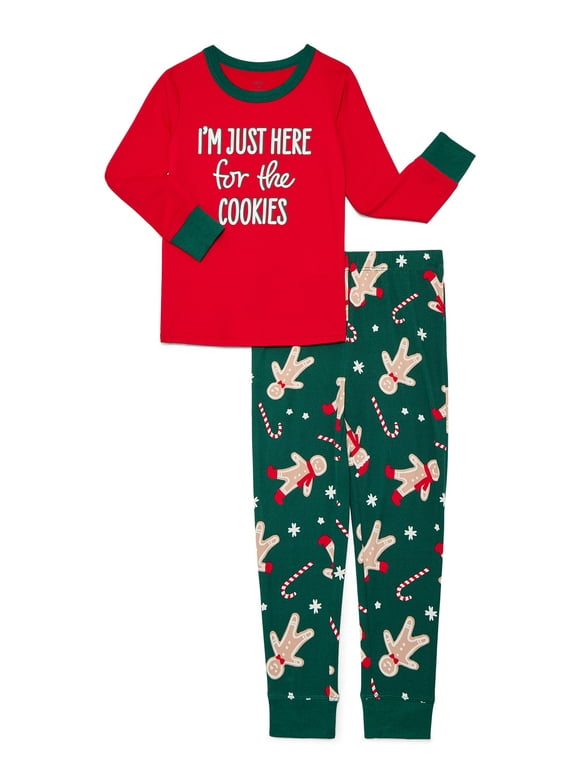 Toddlers Matching Family Pajamas Gingerbread Cookie Top and Pants Set, 2-Piece, Sizes 2T-5T