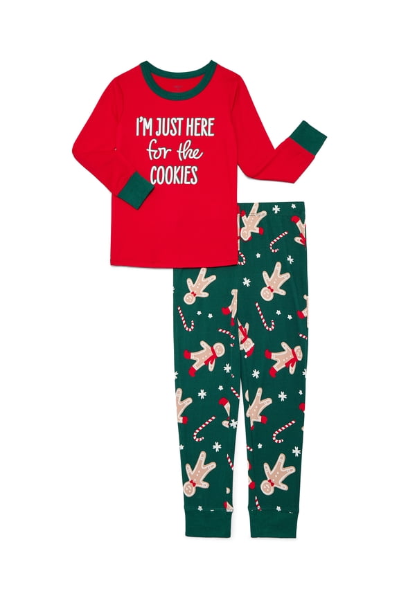 Toddlers Matching Family Pajamas Gingerbread Cookie Top and Pants Set, 2-Piece, Sizes 2T-5T