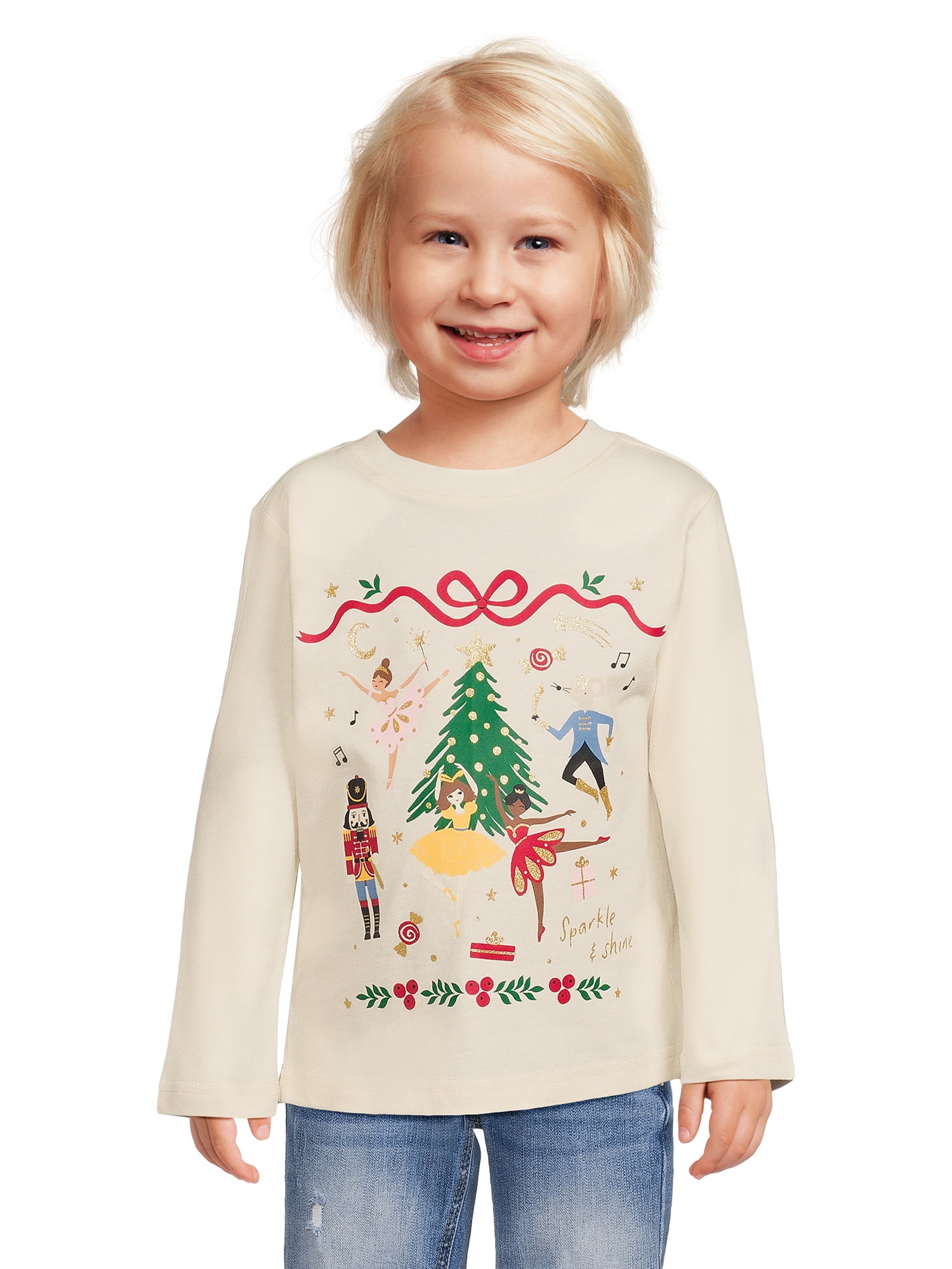 Holiday Time Toddler Girl Christmas Long Sleeve T Shirt Sizes 12M 5T holiday-time-toddler-girl-christmas-long-sleeve-t-shirt-sizes-12m-5t