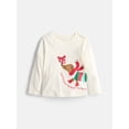 thumbnail image 1 of Holiday Time Toddler Girls' Christmas Graphic Tee with Long Sleeves, Sizes 12M-5T, 1 of 4