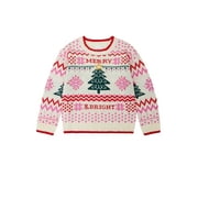 Holiday Time Toddler Girls Santa Christmas Sweater, Sizes 12M-5T