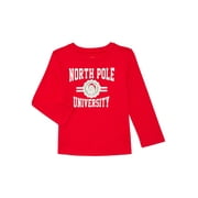 HOLIDAY TIME Toddler Boys or Girls Christmas Tee with Long Sleeves, Sizes 12M-5T