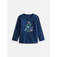 thumbnail image 1 of Holiday Time Toddler Girls' Christmas Graphic Tee with Long Sleeves, Sizes 12M-5T, 1 of 3