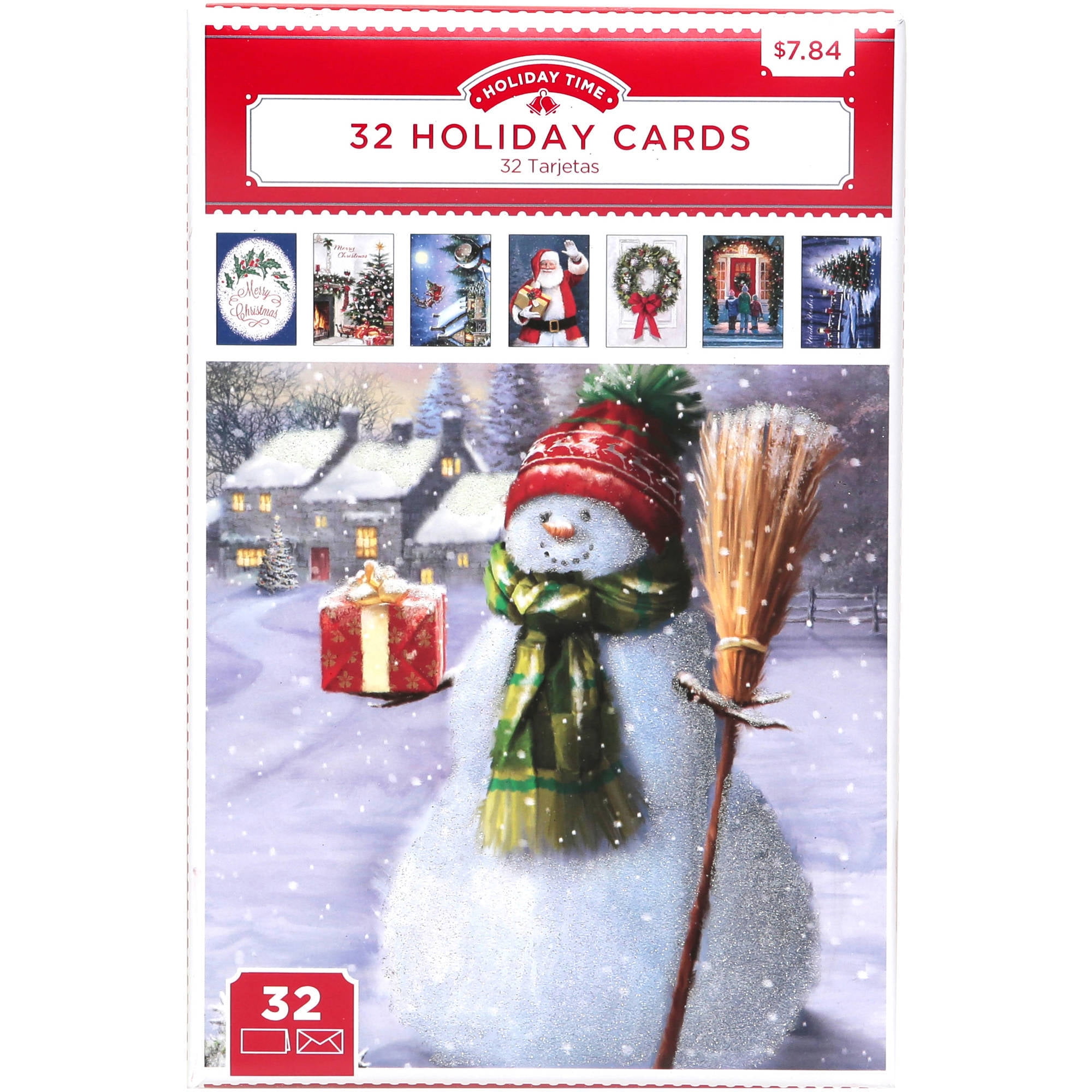 Holiday Time Traditional Themed Boxed Card Assortment, 32ct