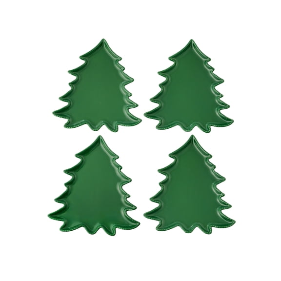 Holiday Time Tree Appetizer Plates, Green, 4-Pack