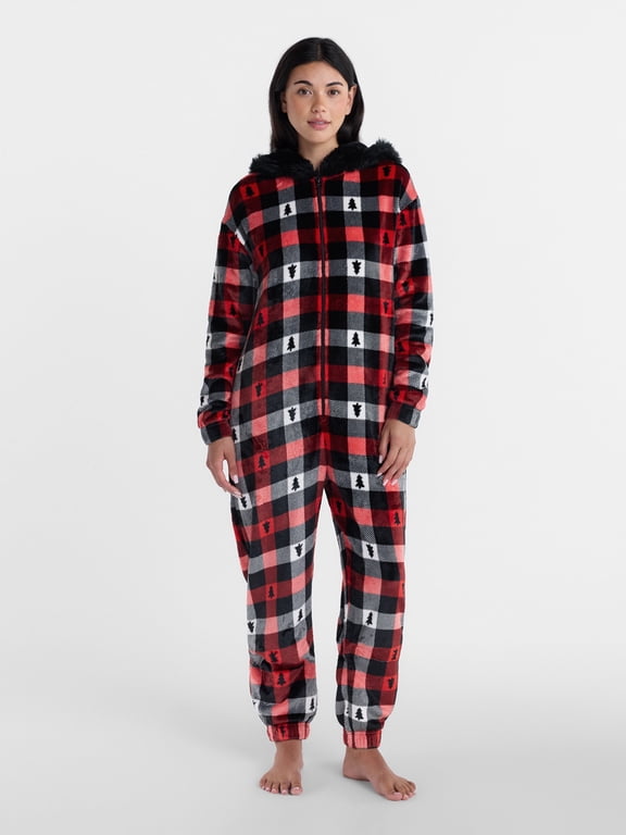 Women’s Hooded Full Zip Union Suit by Holiday Time, Sizes XS-3X