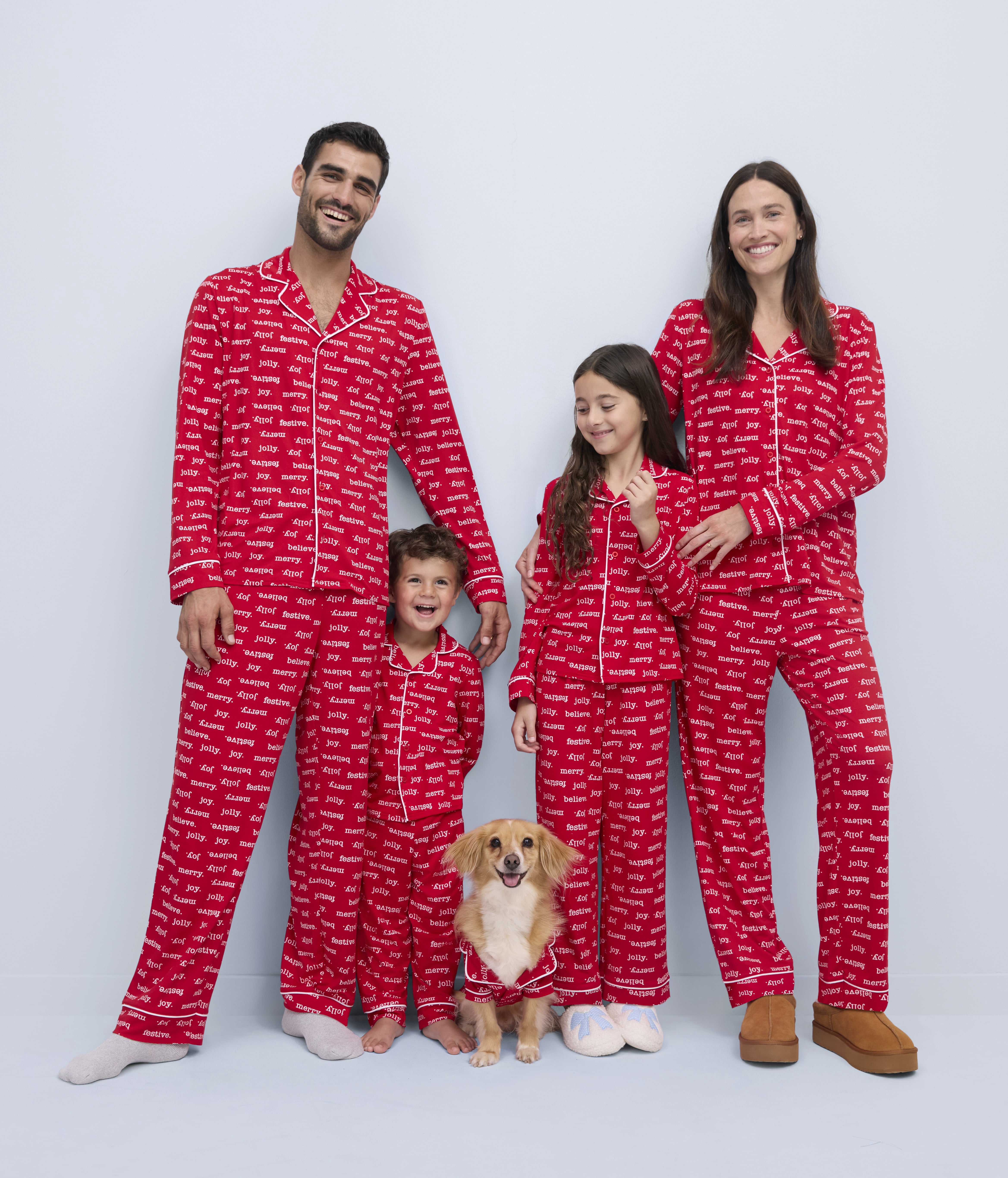 Holiday Time Matching Family Pajama Unisex Kids Notch Top and Pants Pajama Set, 2-Piece, Sizes S-XL