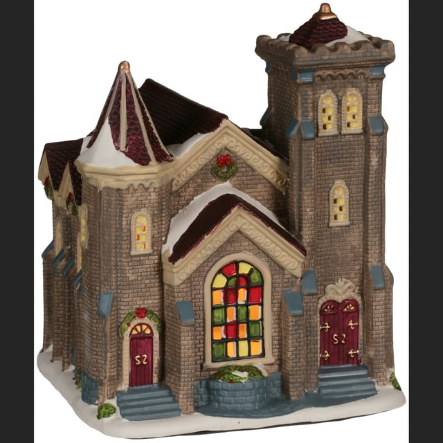 Holiday Time Victorian Church Christmas Figurine