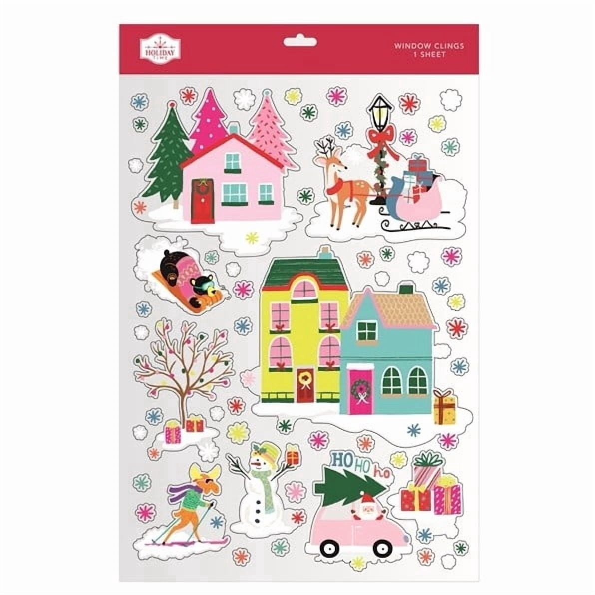 Christmas Houses Window Clings, Multicolor, by Holiday Time