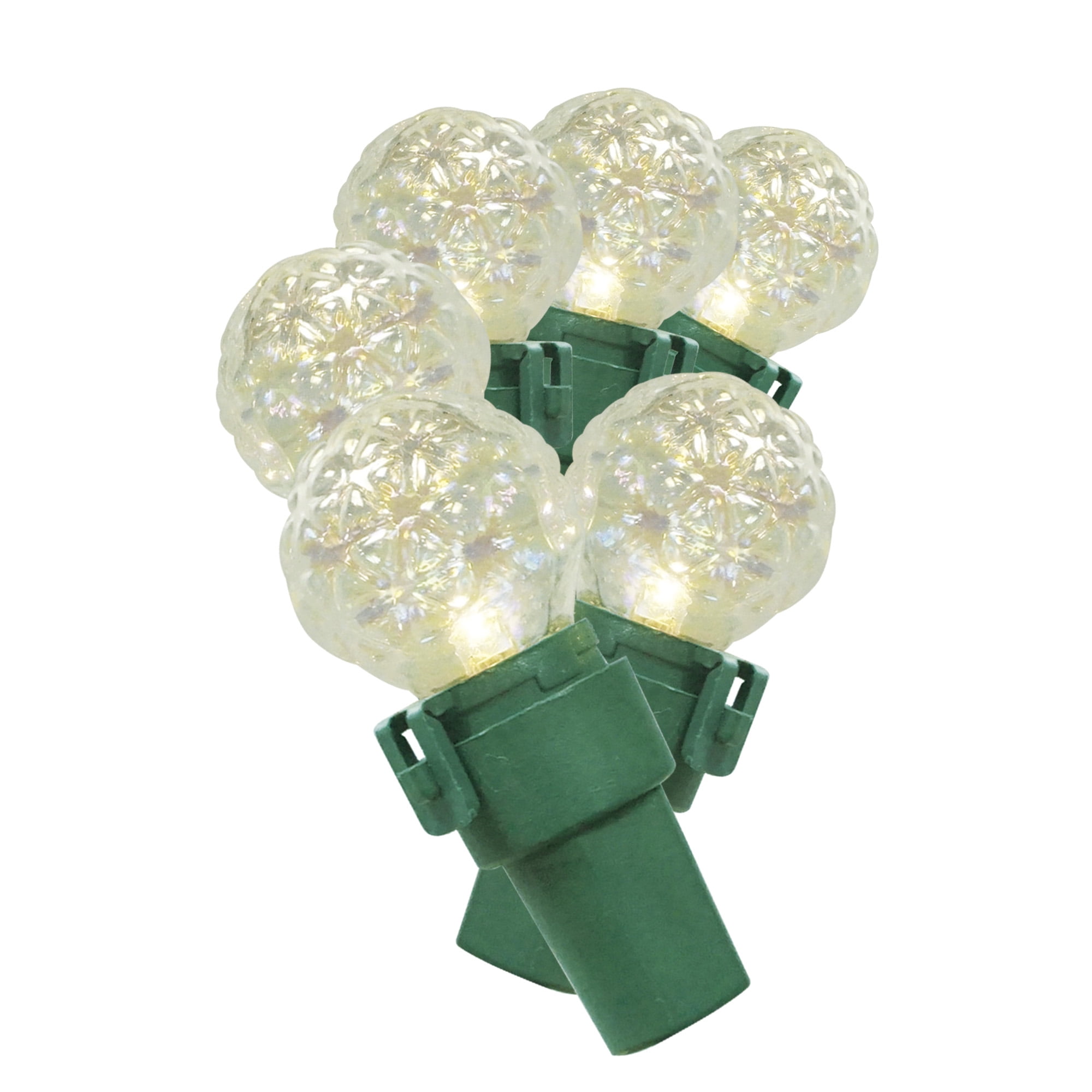 Holiday Time Warm White LED Diamond-Cut Glass G15 Christmas Lights, 70 ...