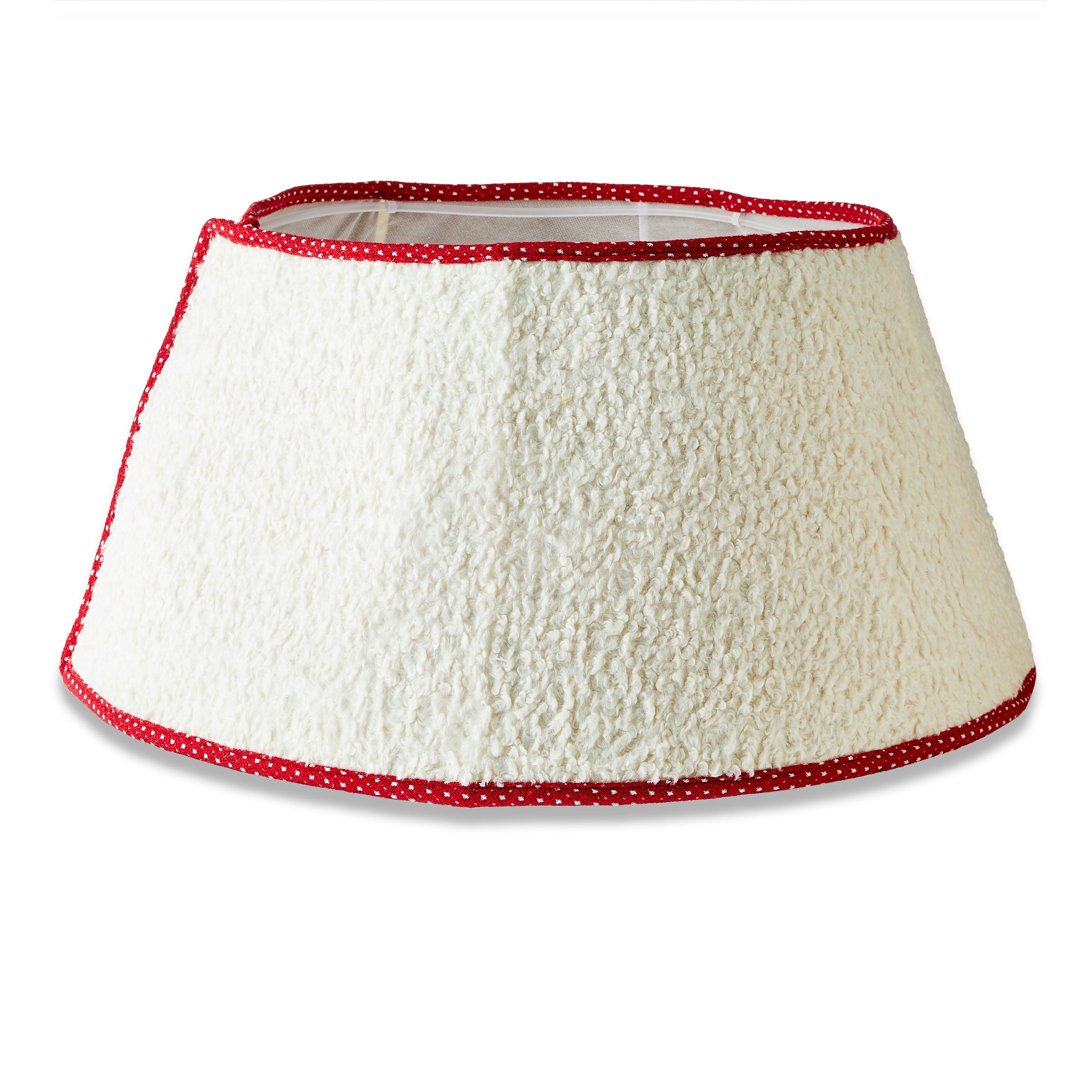 Red & White Boucle Christmas Tree Stand Band, 22 in x 11 in, by Holiday Time