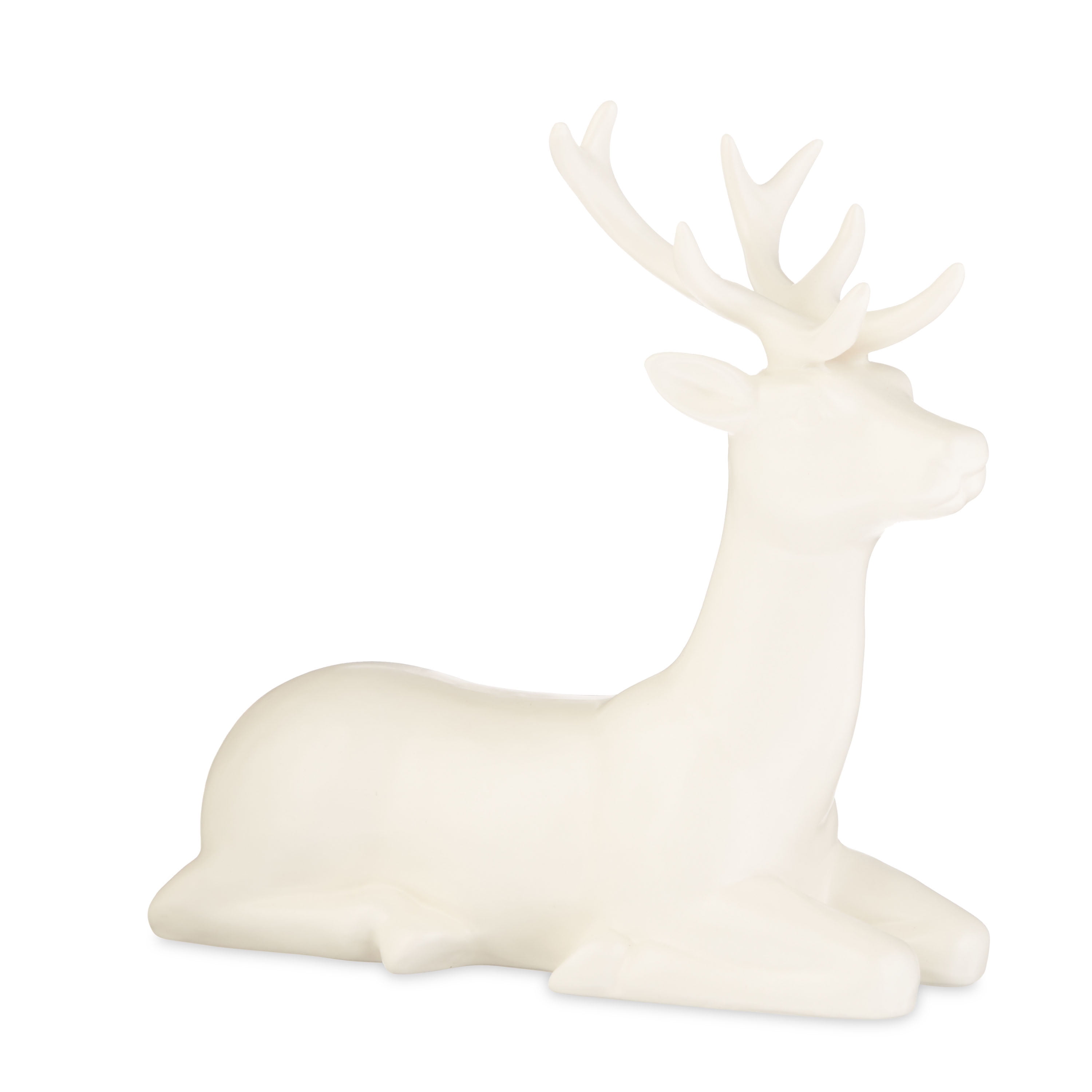 Holiday Time White Ceramic Deer, 7.5"