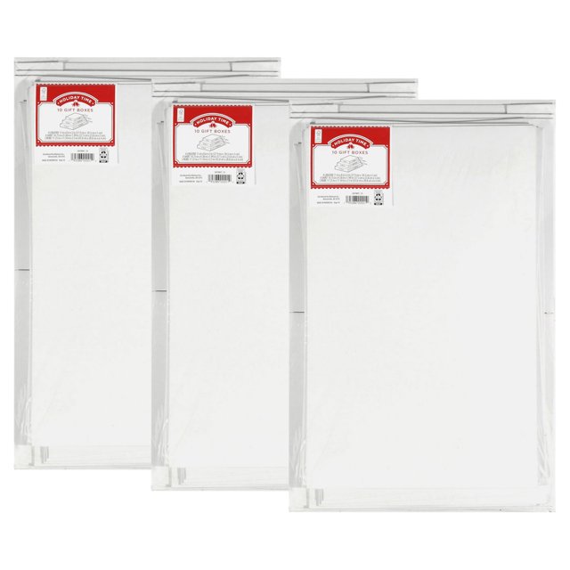(3 pack) Holiday Time White Gift Boxes 10 Count