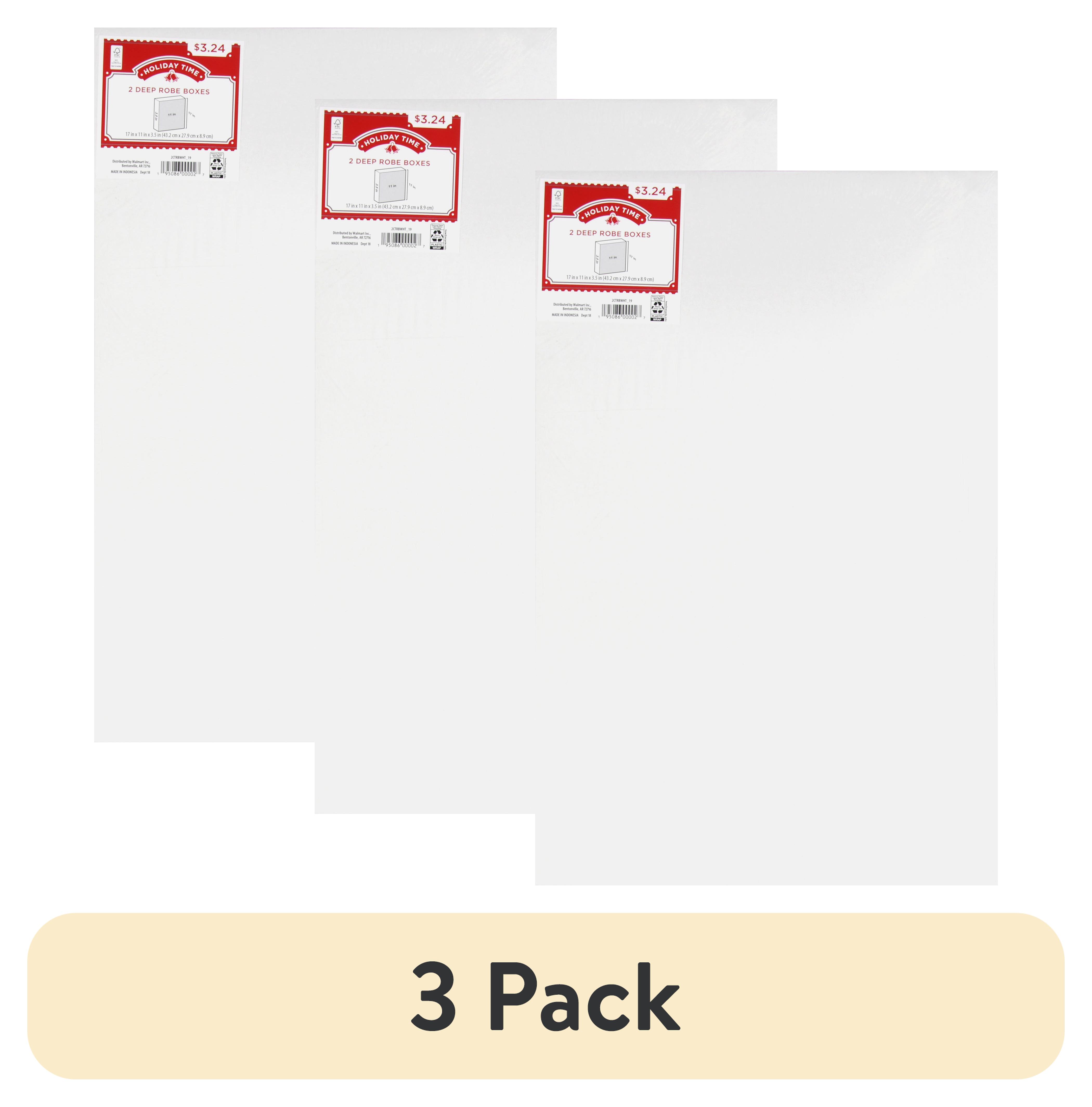 (3 pack) Holiday Time White Paper Deep Robe Gift Boxes, 2 Count (17" x
