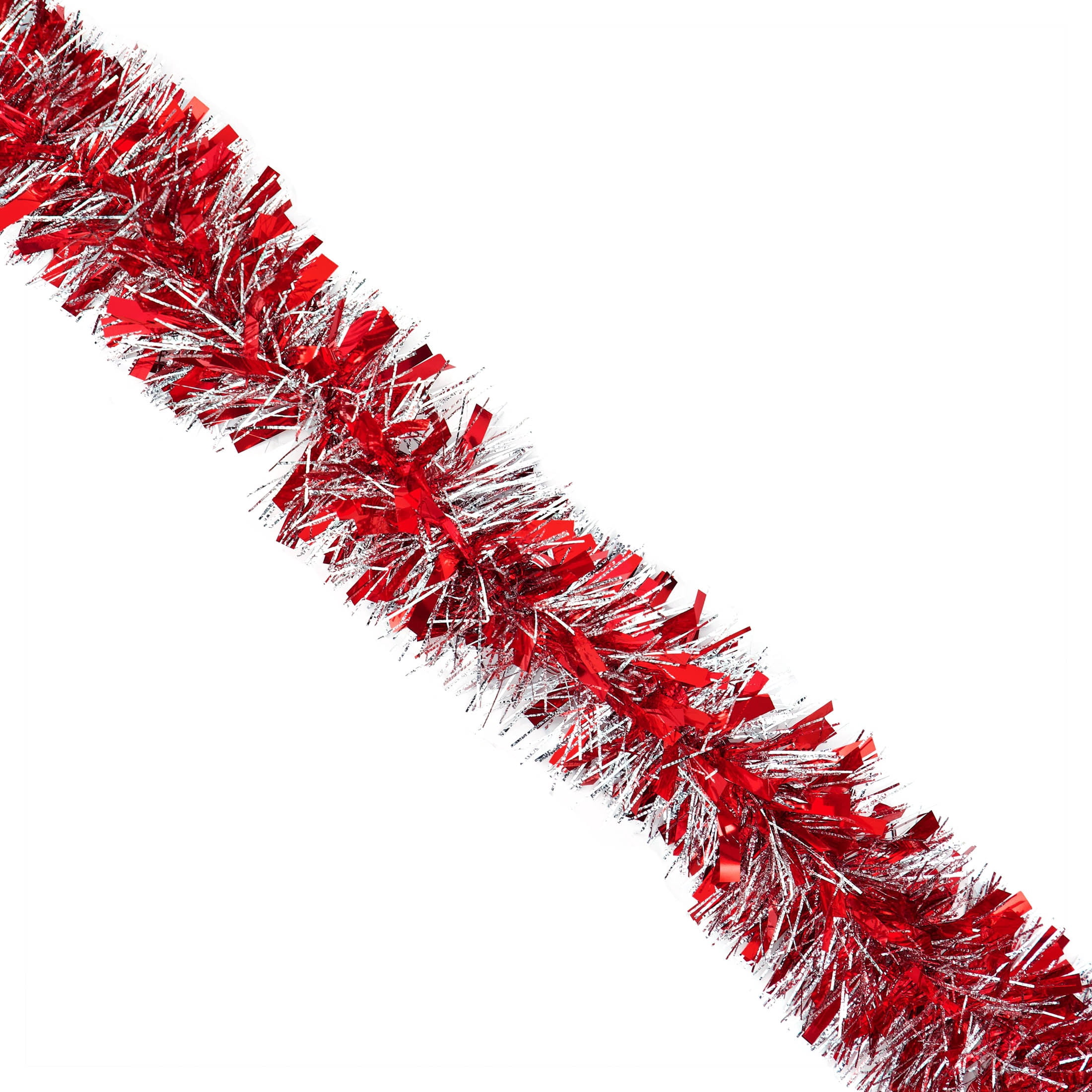 Tinsel Christmas Garland, Red and Silver, 12', by Holiday Time