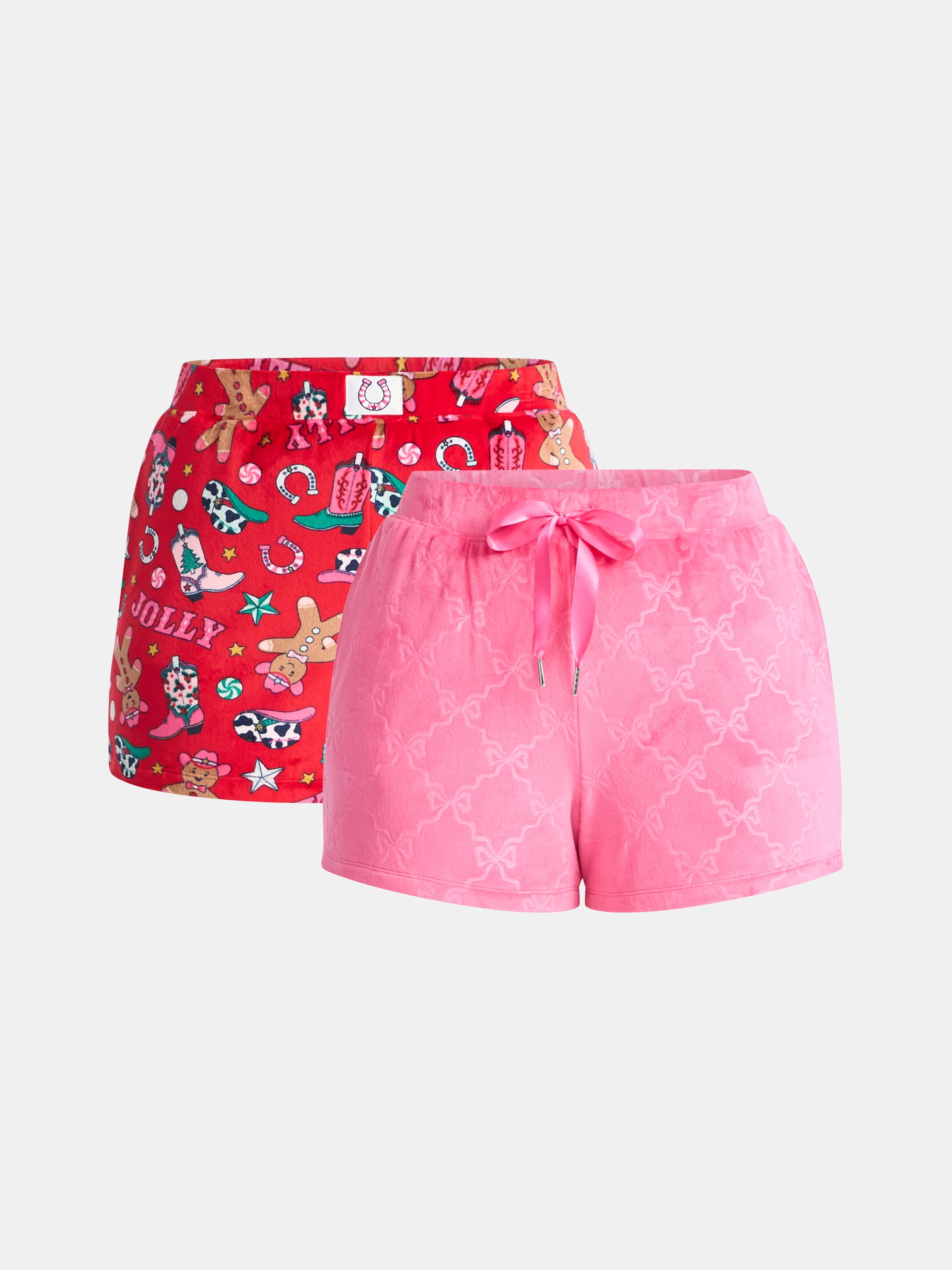 Holiday Time Women's 2 Pack Sleep Shorts, Sizes XS to 3X