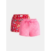 HOLIDAY TIME Women's and Women's Plus Christmas Sleep Shorts, 2-Pack, Sizes XS-3X