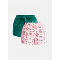 thumbnail image 1 of Holiday Time Women's and Women's Plus Christmas Sleep Shorts, 2-Pack, Sizes XS-3X, 1 of 7