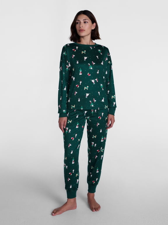 Women's and Women's Plus Top and Jogger Pants Pajama Set, 2-Piece, Sizes XS-3X