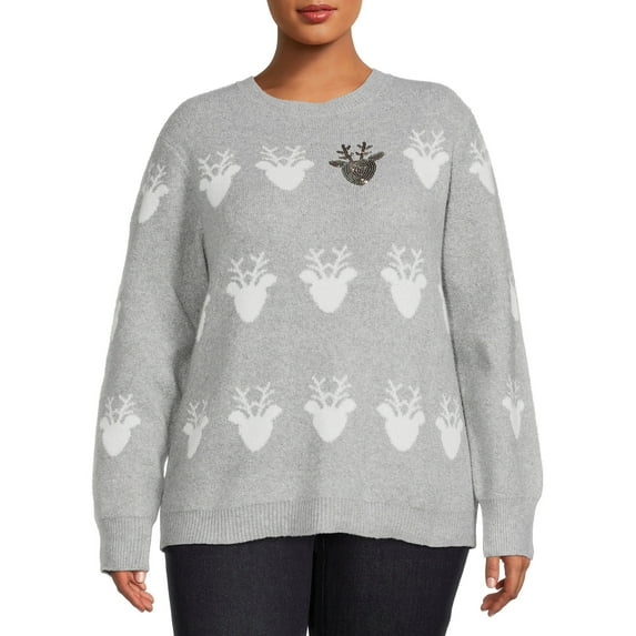 Holiday Time Women's Crewneck Holiday Sweater