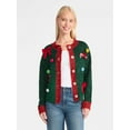 thumbnail image 1 of Women's Embellished Button Front Christmas Cardigan from Holiday Time, Sizes XS-XXXL, 1 of 6