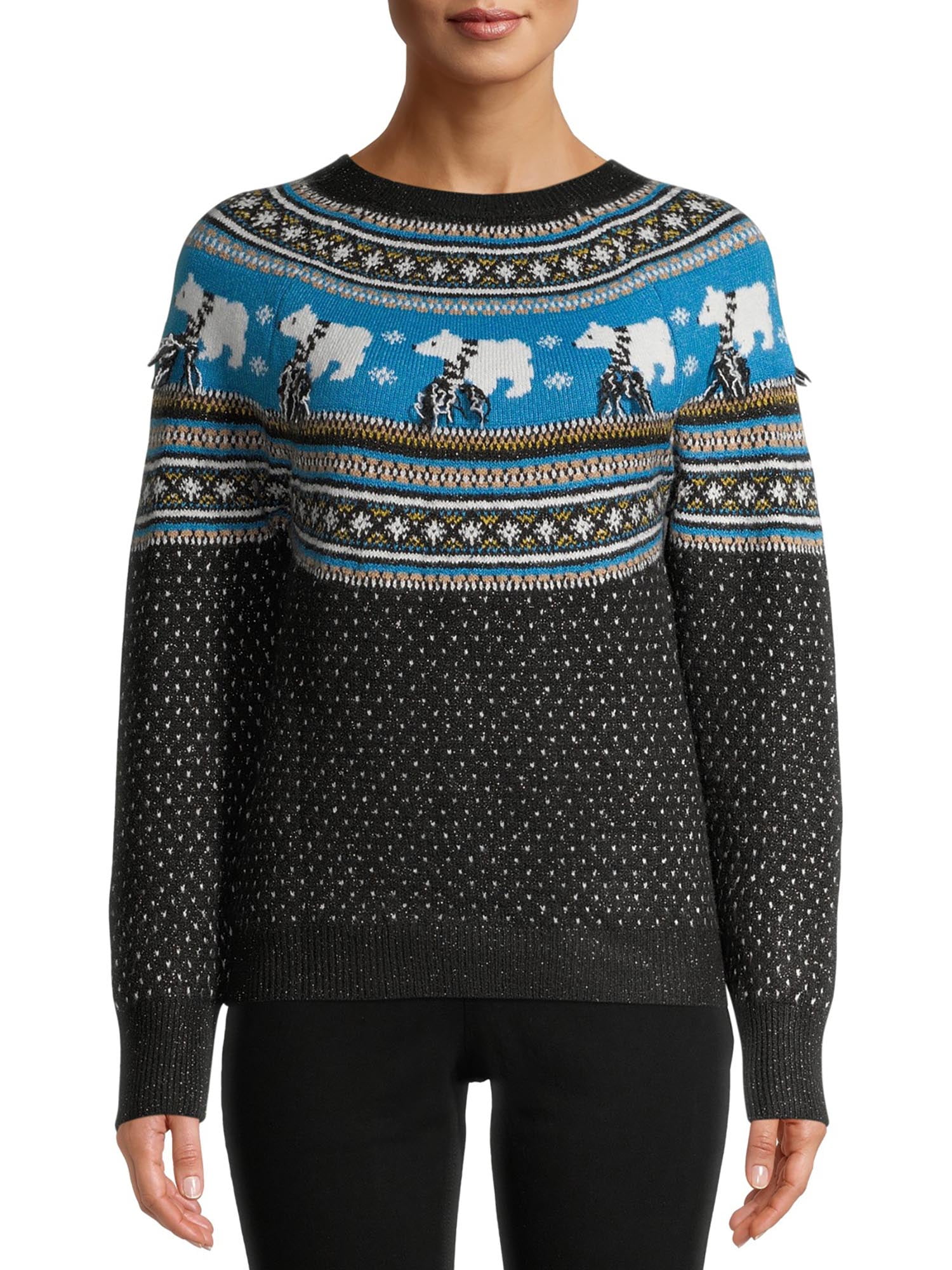 Holiday Time Women's Fair Isle Holiday SweaterHoliday Time Women's Fair Isle Holiday Sweater