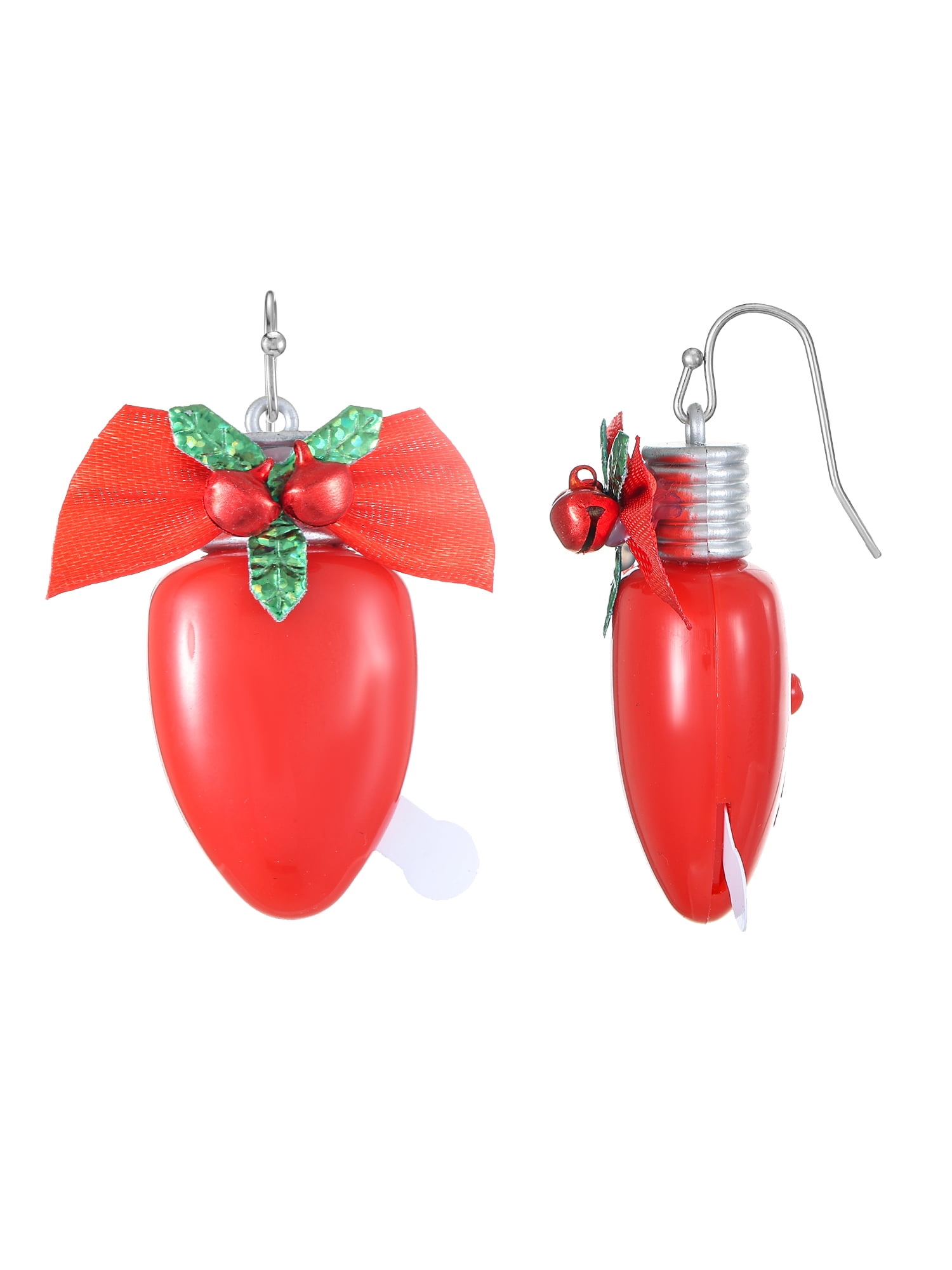 Christmas Light Earrings For Women - Acrylic Heart Dangle Earrings, Glitter Holiday Jewelry Gift