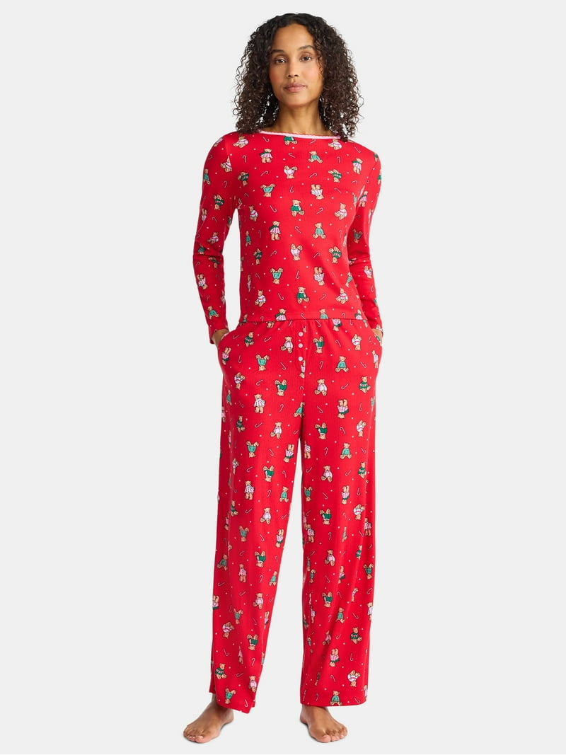 Christmas Women's and Women's Plus Long Sleeve Top and Wide Leg