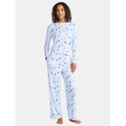Christmas Women's and Women's Plus Long Sleeve Top and Wide Leg Pants Pajama Set from Holiday Time, 2-Piece, Sizes XS-3X