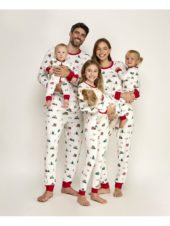 Women's Matching Family Pajamas Elf Village Top and Pants Set, Sizes XS-3X