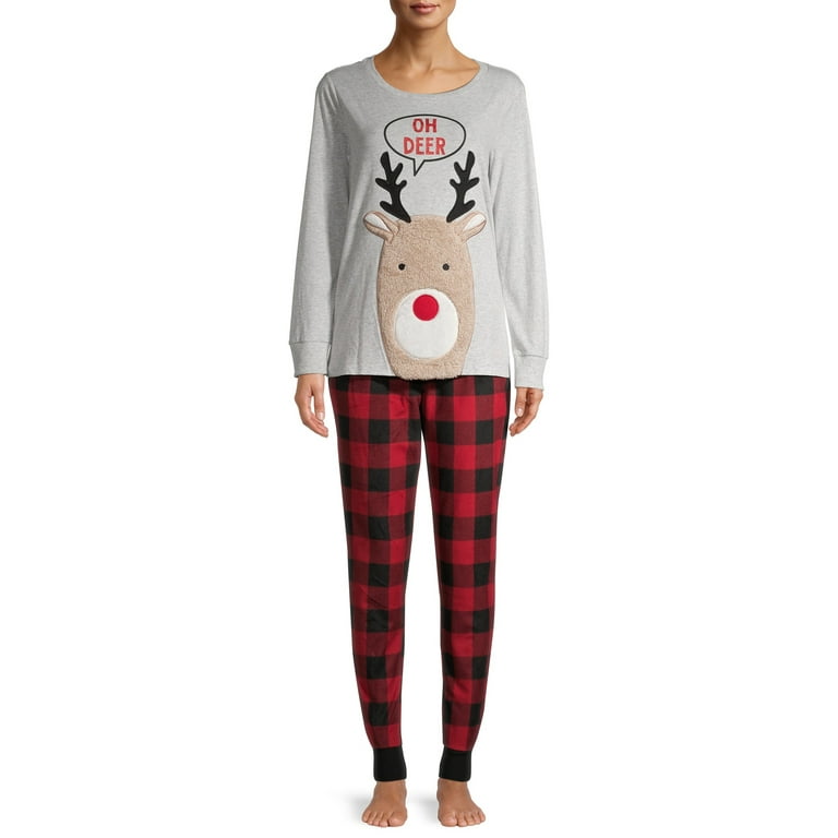 Holiday Time Women s Oh Deer Family Pajamas Walmart