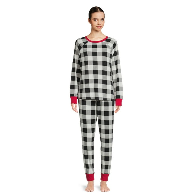 Holiday Time Women’s Plaid Family Pajamas Set, 2-Piece Set, Sizes S-3X ...
