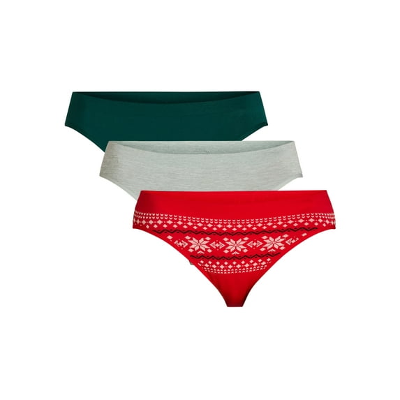 Holiday Time Women's Seamless Bikini Panties, 3-Pack, Sizes S-2XL