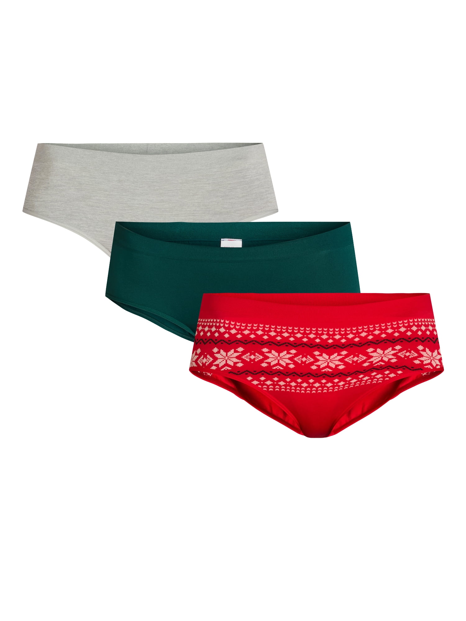 Holiday Time Women's Seamless Hipster Panties, 3-Pack, Sizes S-2XL