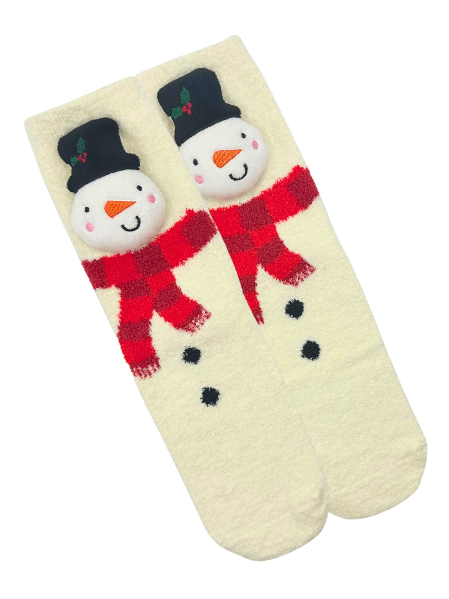 Holiday Time Women's Snowman 3D Cozy Crew Socks, 1-Pack, Size 4-10