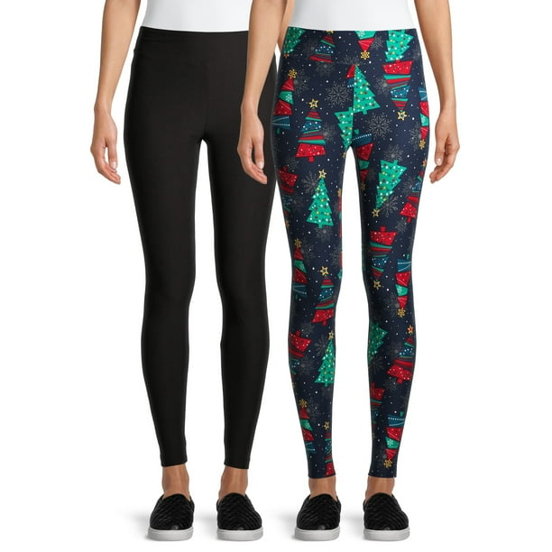 Holiday Time Women's Sueded Holiday Leggings-2 pack - Walmart.com
