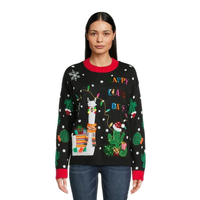 Holiday Time Women's Ugly Christmas Sweater, Sizes S3X