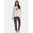 thumbnail image 1 of Holiday Time Women's and Women’s Plus Cheer Holiday Plush Pajama Set, 2-Piece, Sizes S-3X, 1 of 5