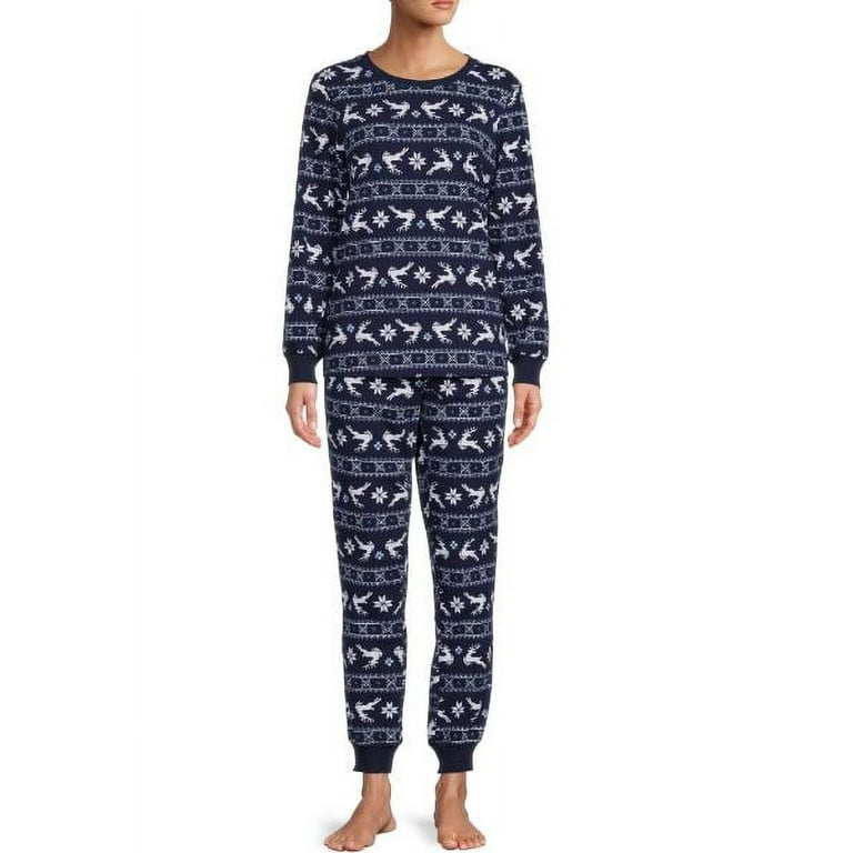 Holiday Time Women s and Women s Plus Size Fair Isle Matching Family Pajamas Set 2 Piece Walmart