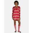 thumbnail image 1 of Holiday Time Women’s and Women’s Plus Super Minky Notch Collar Sleepshirt and Cozy Socks Set, 2-Piece, Sizes XS-3X, 1 of 4