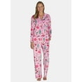 thumbnail image 1 of Holiday Time Women’s and Women’s Plus Velour Notch Collar Pajama Set, 2-Piece, Sizes XS-3X, 1 of 4