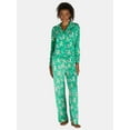 thumbnail image 1 of Holiday Time Women’s and Women’s Plus Velour Notch Collar Pajama Top and Pants Set, 2-Piece, Sizes XS-3X, 1 of 4