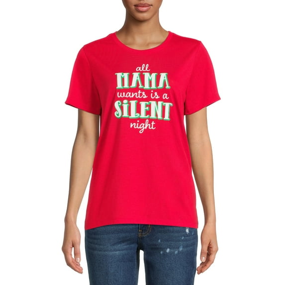 Holiday Time Womens's Silent Mama Graphic Tee