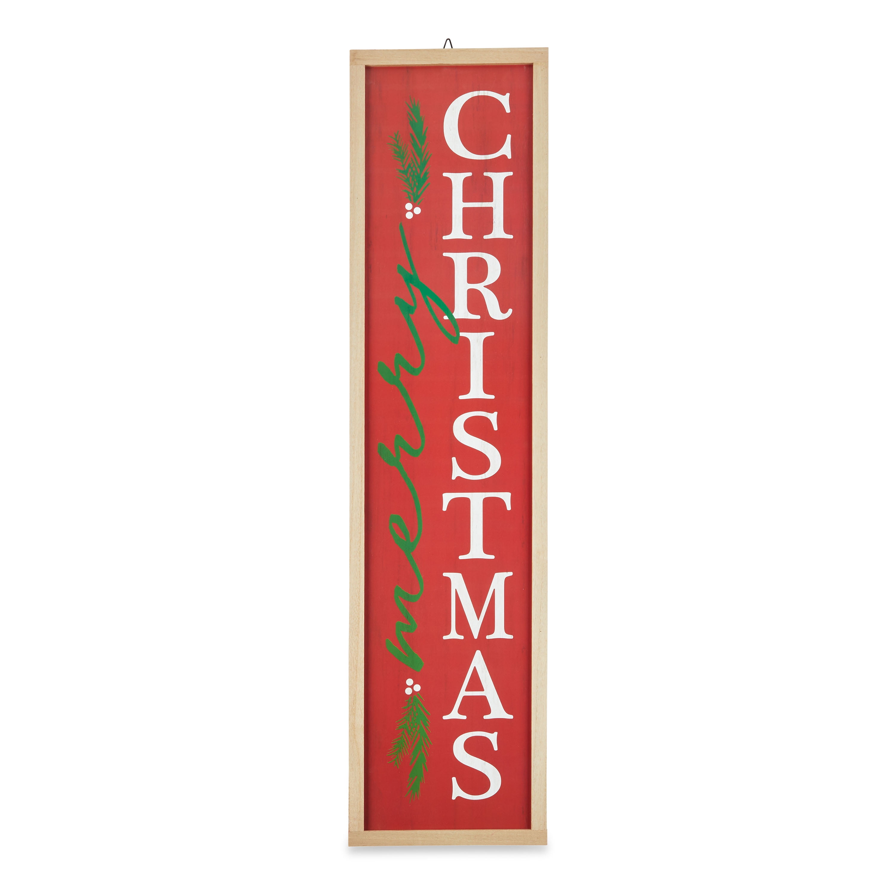 Holiday Time Wood Christmas Hanging Sign, Merry Christmas, 38