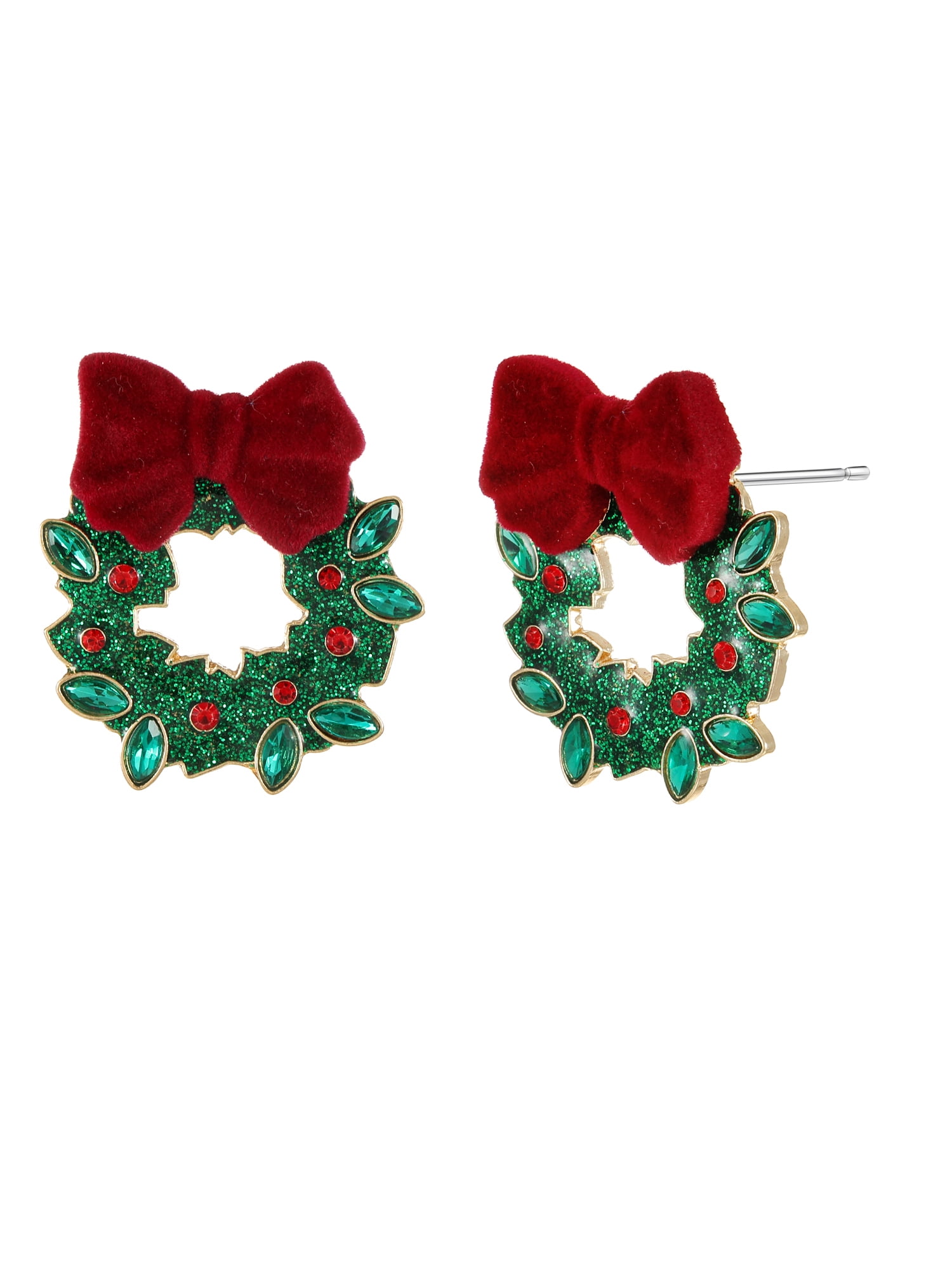 Holiday Time Wreath Earrings, 1 Pair