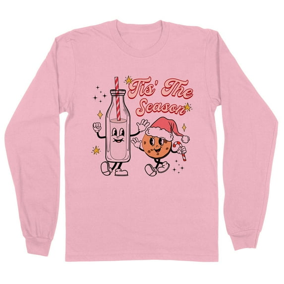 Holiday Tis the Season Long Sleeve Shirt Unisex Medium Pink