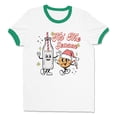 thumbnail image 1 of Holiday Tis the Season Ringer Tee Shirt Unisex Large White/Kelly Green, 1 of 5