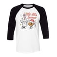 thumbnail image 1 of Holiday Tis the Season Three-Quarter Raglan Sleeve Baseball Shirt Unisex Small White/Black, 1 of 5